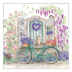 AMB.13319410 Bike with basket papírszalvéta 33x33cm, 20db-os