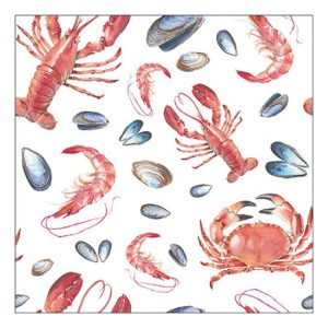 AMB.13319485 Sea life white papírszalvéta 33x33cm, 20db-os