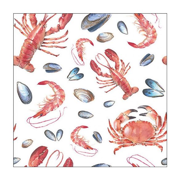 AMB.13319485 Sea life white papírszalvéta 33x33cm, 20db-os