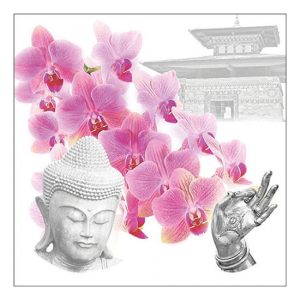 AMB.13319610 Orchids of Buddha papírszalvéta 33x33cm, 20db-os
