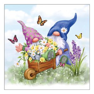 AMB.13319575 Gardening gnomes papírszalvéta 33x33cm, 20db-os