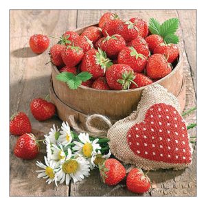 AMB.13319650 Tasty strawberries papírszalvéta 33x33cm, 20db-os