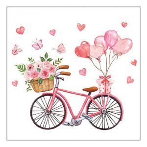 AMB.13319700 Bike of love papírszalvéta 33x33cm, 20db-os