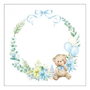 AMB.13319710 Baby teddy bear blue papírszalvéta 33x33cm, 20db-os
