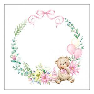 AMB.13319711 Baby teddy bear pink papírszalvéta 33x33cm, 20db-os