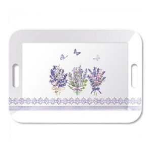 AMB.13919735 Lovely lavender white műanyag nagytálca 33x47cm