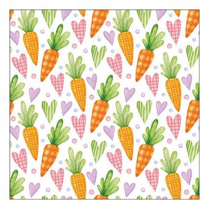AMB.23319760 Carrots and hearts white papírszalvéta 33x33cm,20db-os