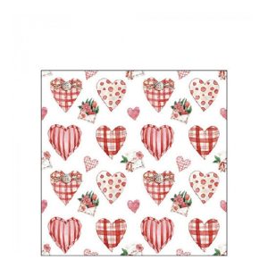 AMB.12519745 Lovely Hearts papírszalvéta 25x25cm,20db-os