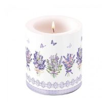   AMB.19319735 Lovely lavender white átvilágítós gyertya 10x10cm