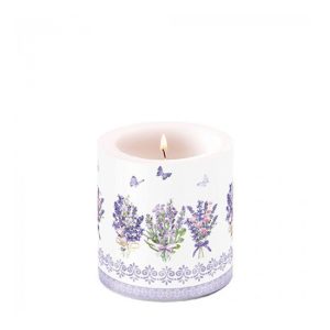 AMB.19219735 Lovely lavender white átvilágítós gyertya 8x7,5cm 