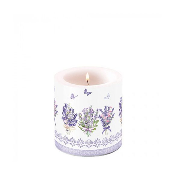 AMB.19219735 Lovely lavender white átvilágítós gyertya 8x7,5cm 