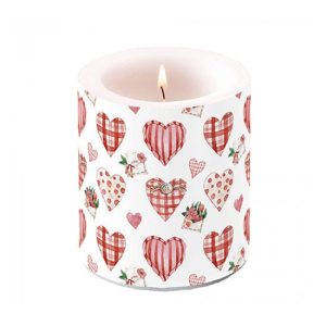 AMB.19319745 Lovely Hearts átvilágítós gyertya 10x10cm