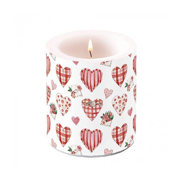 AMB.19319745 Lovely Hearts átvilágítós gyertya 10x10cm