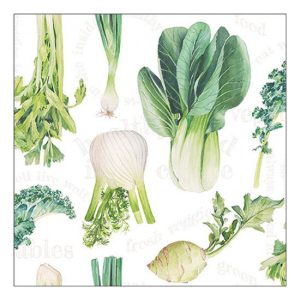 AMB.13319520 Fresh veggies white papírszalvéta 33x33cm, 20db-os