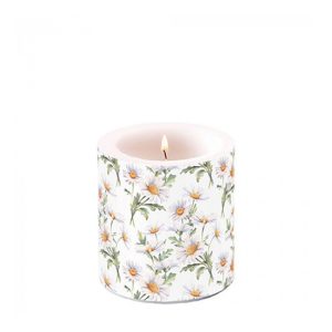 AMB.19219545 Beautiful daisies white átvilágítós gyertya 8x7,5cm 