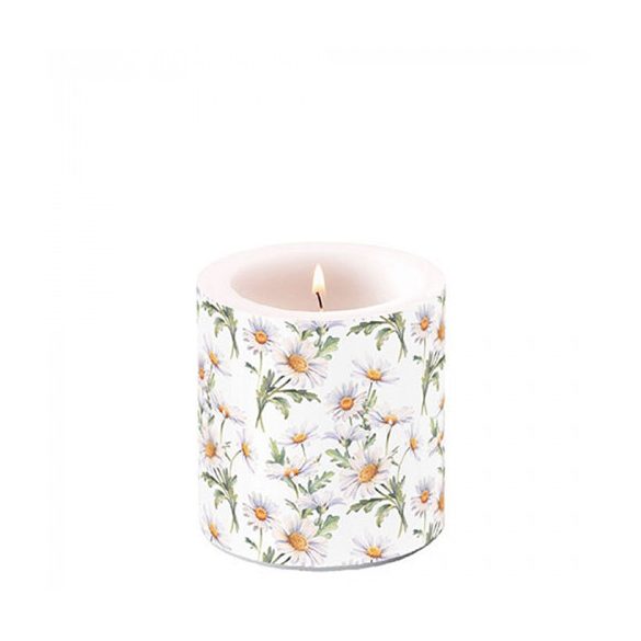 AMB.19219545 Beautiful daisies white átvilágítós gyertya 8x7,5cm 