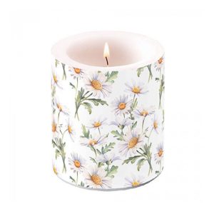 AMB.19319545 Beautiful daisies white átvilágítós gyertya 10x10cm