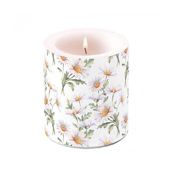 AMB.19319545 Beautiful daisies white átvilágítós gyertya 10x10cm