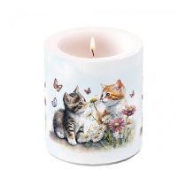   AMB.19319355 Kittens in flower field átvilágítós gyertya 10x10cm