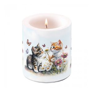 AMB.19319355 Kittens in flower field átvilágítós gyertya 10x10cm
