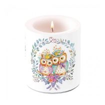   AMB.19319405 Owl couple in love átvilágítós gyertya 10x10cm
