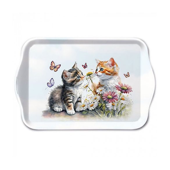 AMB.13719355 Kittens in flower field műanyag kistálca 13x21cm