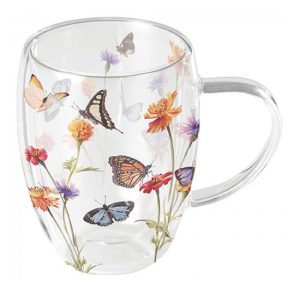AMB.14219335 Butterfly garden white duplafalú borosilicate üvegbögre 0,35L