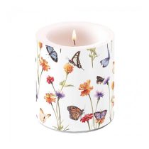   AMB.19319335 Butterfly garden white átvilágítós gyertya 10x10cm