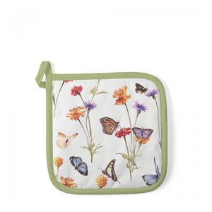 AMB.16519335 Butterfly garden white edényalátét 20x20cm,100% pamut