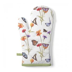 AMB.16419335 Butterfly garden white edényfogó kesztyű 18x30cm, 100% pamut