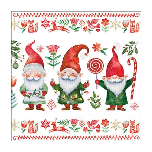 AMB.33319815 Gnomes fun papírszalvéta 33x33cm, 20db-os