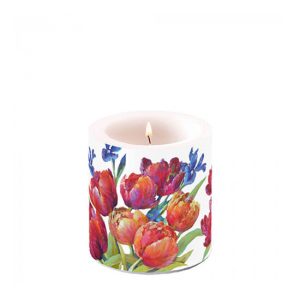 AMB.19219310 Tulips of joy átvilágítós gyertya 8x7,5cm 