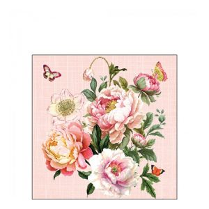 AMB.12519500 Peony bouquet papírszalvéta 25x25cm,20db-os