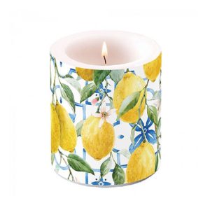 AMB.19319660 Mediterranean lemons átvilágítós gyertya 10x10cm