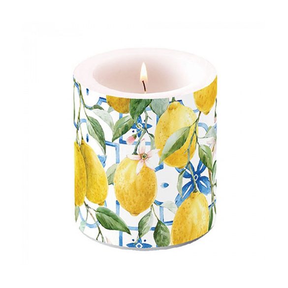 AMB.19319660 Mediterranean lemons átvilágítós gyertya 10x10cm