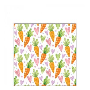 AMB.22519760 Carrots and hearts white papírszalvéta 25x25cm, 20db-os