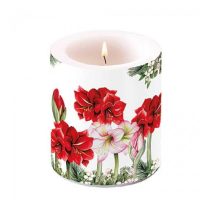   AMB.39320275 Blooming amaryllis white átvilágítós gyertya 10x10xcm