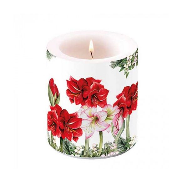 AMB.39320275 Blooming amaryllis white átvilágítós gyertya 10x10xcm