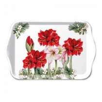   AMB.33720275 Blooming amaryllis white műanyag kistálca 13x21cm