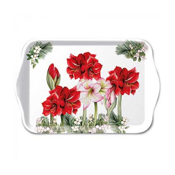 AMB.33720275 Blooming amaryllis white műanyag kistálca 13x21cm