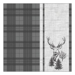 AMB.13320242 Deer plaid grey papírszalvéta 33x33cm, 20db-os