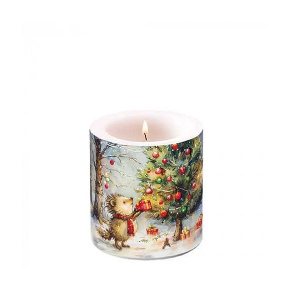 AMB.39220105 Present for hedgehog átvilágítós gyertya 8x7,5cm
