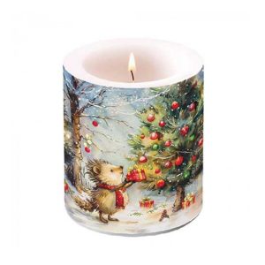 AMB.39320105 Present for hedgehog átvilágítós gyertya 10x10xcm