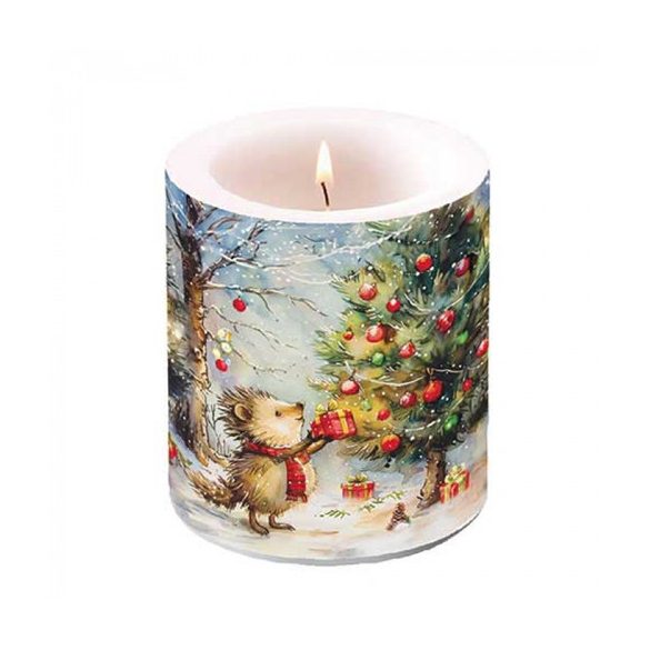 AMB.39320105 Present for hedgehog átvilágítós gyertya 10x10xcm