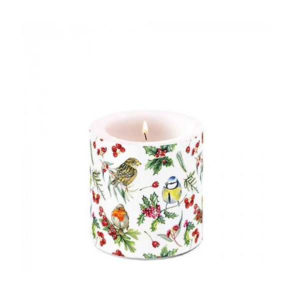 AMB.39219955 Birds in Winter átvilágítós gyertya 8x7,5cm