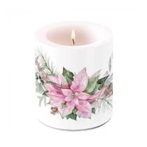   AMB.39320285 Pink poinsettia átvilágítós gyertya 10x10xcm