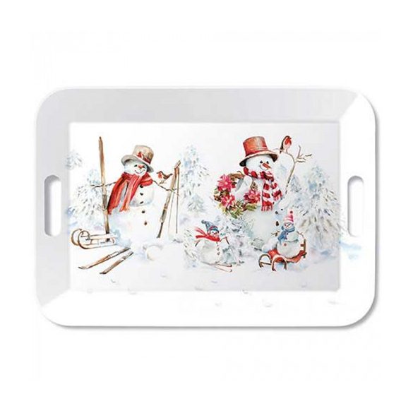AMB.33920095 Sporty snowmen műanyag nagytálca 33x47cm
