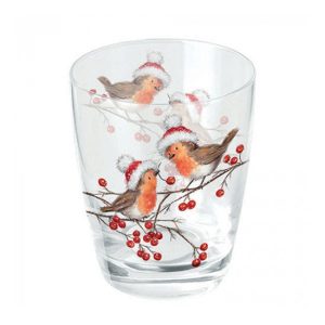 AMB.34318865 Christmas robins white üvegpohár 0,25l