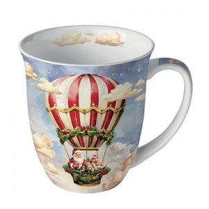 AMB.38419230 Santa's air balloon porcelánbögre 0,4l