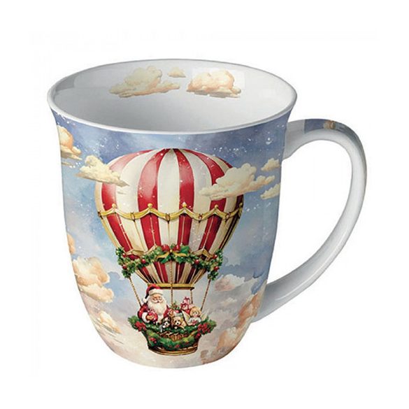 AMB.38419230 Santa's air balloon porcelánbögre 0,4l